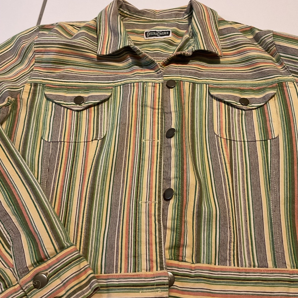 Gotcha Covered Striped Multicolor Button-Down Shi… - image 3
